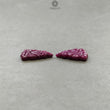 RUBY Gemstone Carving : 30.00cts Natural Untreated Unheated Red Ruby Hand Carved Triangle Shape 23*17mm Pair