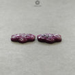 RUBY Gemstone Carving : 33.10cts Natural Untreated Unheated Red Ruby Hand Carved Uneven Shape 17*22mm Pair