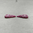 RUBY Gemstone Carving : 47.70cts Natural Untreated Unheated Red Ruby Hand Carved Triangle Shape 31*22mm - 32*22mm 2pcs