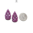 RUBY Gemstone Carving : 48.20cts Natural Untreated Unheated Red Ruby Hand Carved Pear Shape 34*18mm Pair