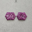 RUBY Gemstone Carving : 78.90cts Natural Untreated Unheated Red Ruby Hand Carved Hexagon Shape 31*23mm Pair