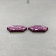 RUBY Gemstone Carving : 78.90cts Natural Untreated Unheated Red Ruby Hand Carved Hexagon Shape 31*23mm Pair