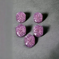 RUBY Gemstone Carving : 112.80cts Natural Untreated Unheated Red Ruby Hand Carved Hexagon Shape 25*20mm - 27*21mm 5pcs