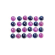 Ruby & Blue Sapphire Gemstone Cabochon : Natural Untreated Unheated Ruby Sapphire Round Shape 6mm 24pcs Lot For Jewelry
