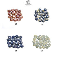 Blue & Multi Sapphire Gemstone Rose Cut : Natural Untreated Unheated Sapphire Multi Color Egg Shape Lots