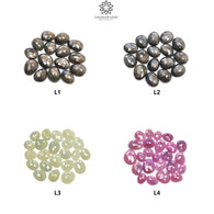 Chocolate Silver Yellow & Pink Sapphire Gemstone Rose Cut : Natural Untreated Unheated Sapphire Multi Color Egg Shape Lots