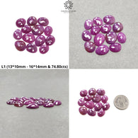 Ruby & Pink Multi Sapphire Gemstone Rose Cut : Natural Untreated Unheated Sapphire Multi Color Egg Shape Lots