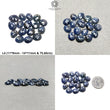 Ruby & Silver Chocolate Blue Sapphire Gemstone Rose Cut : Natural Untreated Unheated Sapphire Multi Color Egg Shape Lots