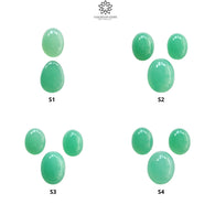 GREEN CHRYSOPRASE Gemstone Cabochon : Natural Untreated Unheated Chrysoprase Oval Egg Shape Set