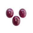 Ruby Gemstone Cabochon : Natural Untreated Unheated Red Ruby Oval Shape 3pcs Set