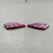RUBY Gemstone Carving : 53.10cts Natural Untreated Unheated Red Ruby Hand Carved Uneven Shape 31*24mm Pair