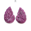 RUBY Gemstone Carving : 51.60cts Natural Untreated Unheated Red Ruby Hand Carved Peacock 33*21mm Pair