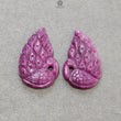 RUBY Gemstone Carving : 51.60cts Natural Untreated Unheated Red Ruby Hand Carved Peacock 33*21mm Pair