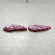 RUBY Gemstone Carving : 51.60cts Natural Untreated Unheated Red Ruby Hand Carved Peacock 33*21mm Pair