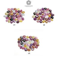 Multi Sapphire Gemstone Rose Cut : Natural Untreated Unheated Sapphire Multi Color Egg Shape 39pcs Lot