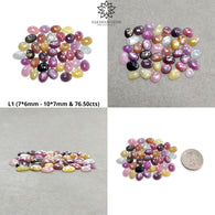 Multi Sapphire Gemstone Rose Cut : Natural Untreated Unheated Sapphire Multi Color Egg Shape 39pcs Lot