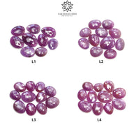 RUBY Gemstone Rose Cut : Natural Untreated Unheated Raspberry Purple Pink Ruby Egg Shape Lot