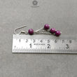 Ruby Gemstone 925 Sterling Silver Beaded Earrings : 8.27gms Natural Untreated Long Drop Dangle Ear Wire Hook Earrings 2.5"