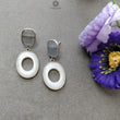 White Onyx 925 Sterling Silver Earrings : 8.50gms Natural Color Enhanced Fancy Shape Bezel Set 2.5" Drop Dangle Push Back Earrings
