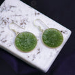 SERPENTINE Gemstone 925 Sterling Silver Earrings : 8.80gms Natural Untreated Drop Dangle Round Shape Hook Earrings 1.60"
