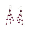 Beads Earring Ruby Beads Gemstone 925 Sterling Silver: 9.00gms Natural Untreated Long Drop Dangle Ear Wire Hook Earrings 3"