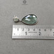 925 Sterling Silver Earring : 13.00gms Rhinestone Checker Cut Pear Drop Dangle Bezel Set Push Back Earring 1.85"