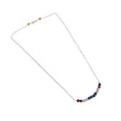 925 Sterling Silver Natural Blue Sapphire and Red Ruby Gemstones Beads Chain NECKLACE : 4.08gms Rose cut Beaded Necklace 18"