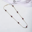Ruby And White Pearl Gemstones Beads Chain Necklace : 6.33gms 925 Sterling Silver Natural Plain Round Ruby 16" Necklace