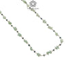 925 Sterling Silver Green Emerald And Blue Sapphire Gemstones Uncut Beads Chain NECKLACE 7.70gms Natural Beaded Necklace 16"