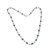 925 Sterling Silver Blue Sapphire And Green Emerald Natural Gemstones Oval Cut Beads 8.00gms NECKLACE Chain 18"
