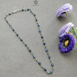 925 Sterling Silver Blue Sapphire And Green Emerald Natural Gemstones Oval Cut Beads 8.00gms NECKLACE Chain 18"