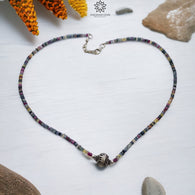 Multi Sapphire Beads Necklace : 10.78gms Natural Untreated Sapphire 925 Sterling Silver Single Strand Faceted Beaded Necklace 16