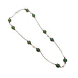 Green Serpentine & White Pearl Gemstones Beads Chain NECKLACE : 13.71gms 925 Sterling Silver Natural Plain Round Beaded Necklace 18"