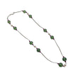 Green Serpentine & White Pearl Gemstones Beads Chain NECKLACE : 14.12gms 925 Natural Serpentine Plain Round Beaded Necklace 19"