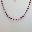 RUBY Gemstone With 925 Sterling Silver Beaded NECKLACE : 17.72gms Natural Untreated Plain Round Shape Beaded Necklace 19"