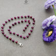 RUBY Gemstone With 925 Sterling Silver Beaded NECKLACE : 17.72gms Natural Untreated Plain Round Shape Beaded Necklace 19"