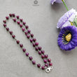 RUBY Gemstone With 925 Sterling Silver Beaded NECKLACE : 17.76gms Natural Untreated Plain Round Shape Beaded Necklace 17"