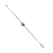 925 Sterling Silver Bracelet : 3.54gms Natural Agate Gemstone Plain Oval Shape Bezel Set Chain Bracelet 8"