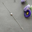 925 Sterling Silver Bracelet : 3.54gms Natural Agate Gemstone Plain Oval Shape Bezel Set Chain Bracelet 8"