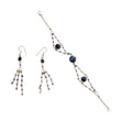 Blue & Multi Sapphire Gemstone With 925 Sterling Silver Jewelry : 8.60gms Natural Untreated Beaded Bracelet Drop Dangle Earring Jewelry Set