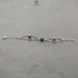 Blue & Multi Sapphire Gemstone With 925 Sterling Silver Jewelry : 8.60gms Natural Untreated Beaded Bracelet Drop Dangle Earring Jewelry Set
