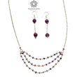 Ruby & Multi Sapphire Gemstone With 925 Sterling Silver Jewelry : 10.68gms Natural Untreated Ruby Round Shape Beaded Earrings Necklace Set