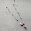 Ruby & Emerald Sapphire Beads Necklace And Earring : 30.43gms 925 Silver Natural Ruby Untreated Plain Beaded Earrings Necklace Set