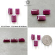 Ruby Gemstone Normal Cut : Natural Untreated Unheated Red Ruby Oval & Baguette Shape 3pcs Set