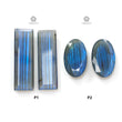 Rainbow Flashing Labradorite Gemstone Fancy Cut: Natural Untreated Blue Labradorite Baguette & Oval Shape Pair For Jewelry