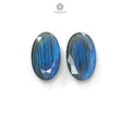 Rainbow Flashing Labradorite Gemstone Fancy Cut: Natural Untreated Blue Labradorite Baguette & Oval Shape Pair For Jewelry