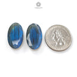 Rainbow Flashing Labradorite Gemstone Fancy Cut: Natural Untreated Blue Labradorite Baguette & Oval Shape Pair For Jewelry