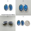 Rainbow Flashing Labradorite Gemstone Fancy Cut: Natural Untreated Blue Labradorite Baguette & Oval Shape Pair For Jewelry