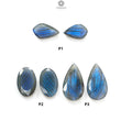 Labradorite Gemstone Fancy Faceted Cut: Natural Untreated Blue Labradorite Pear And Oval Shapes Pair For Jewelry