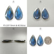 Labradorite Gemstone Fancy Faceted Cut: Natural Untreated Blue Labradorite Pear And Oval Shapes Pair For Jewelry